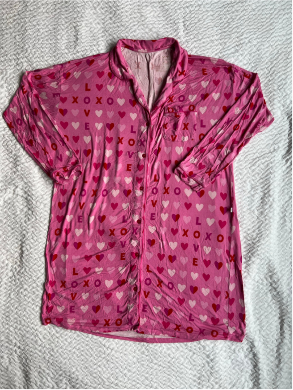 Little Sleepies Bamboo Pink XOXO nightgown Sleep Shirt Women’s XL